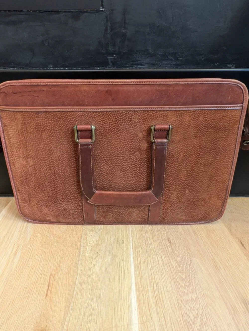 Vintage Capybara Cardon-Cosas Nuestras leather briefcase w/ solid brass hardware